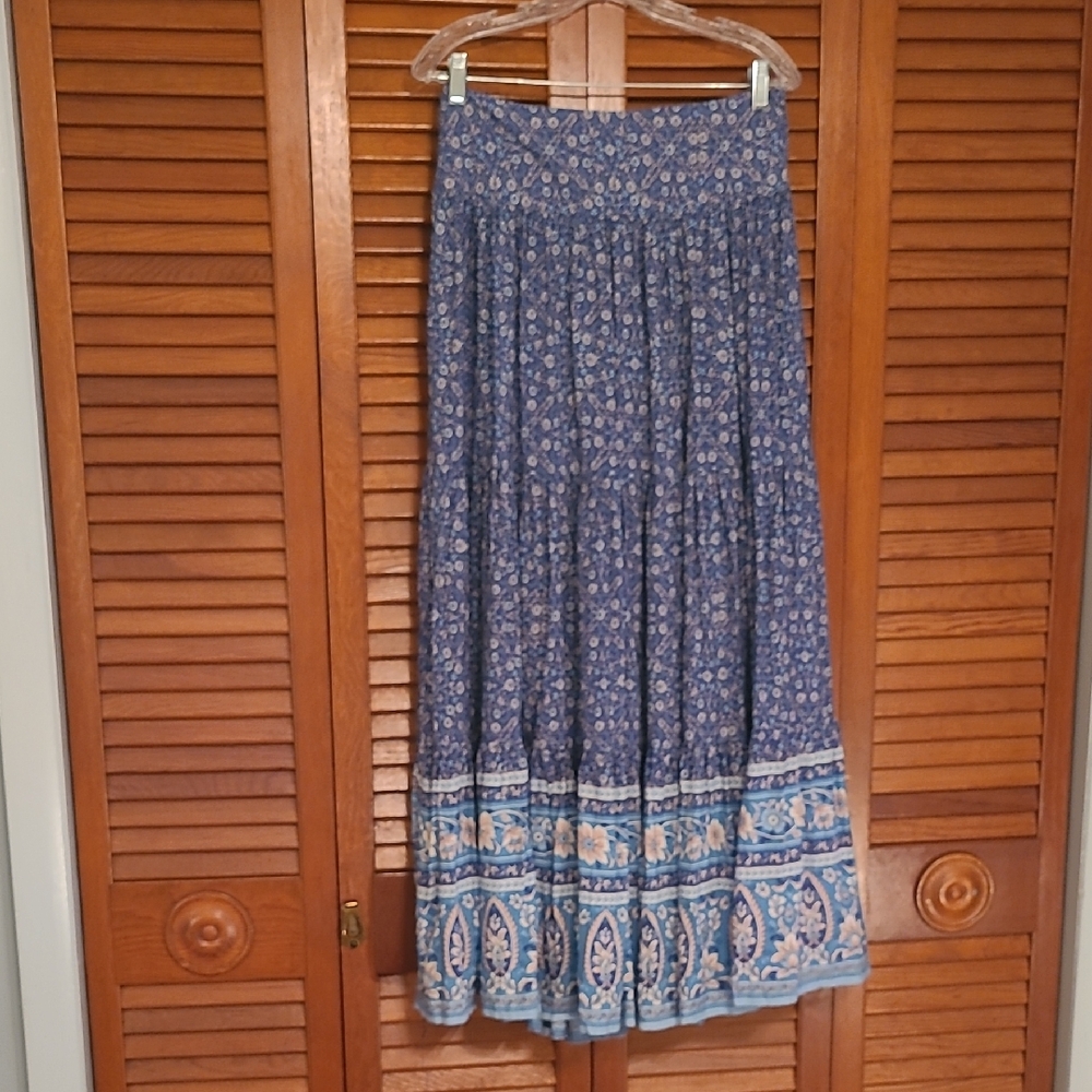 Floral Blue Maxi Skirt